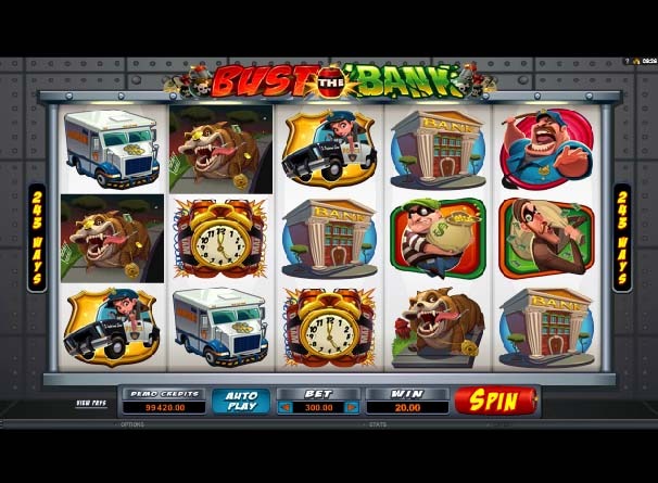 Bust the Bank Slot Game Reels