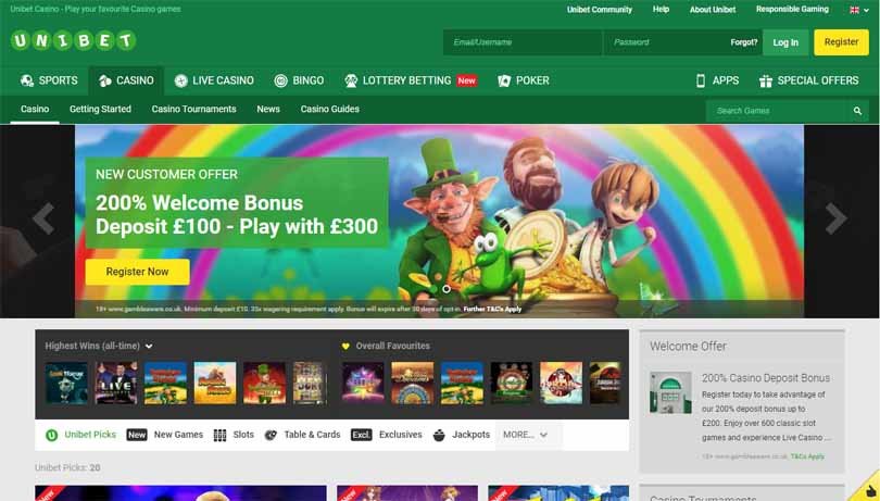 unibet casino homepage