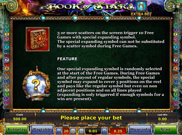 Book of Stars Slot Bonus