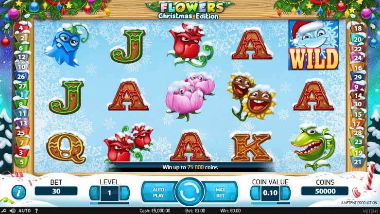 Flowers Christmas Edition Slot Game Freeplay