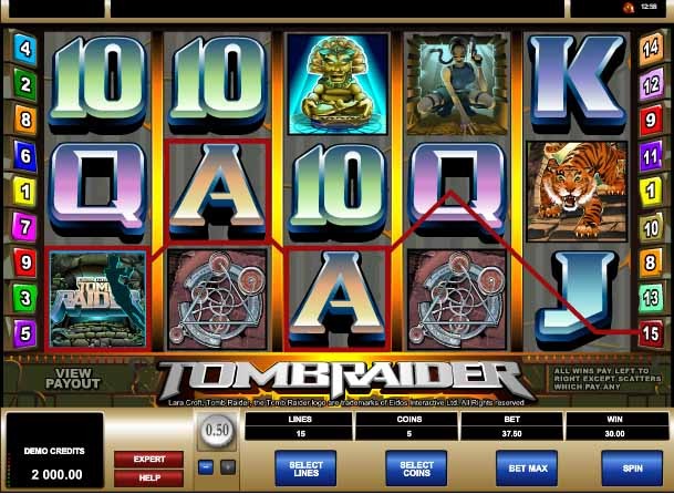 Tomb Raider Slot Game Reels