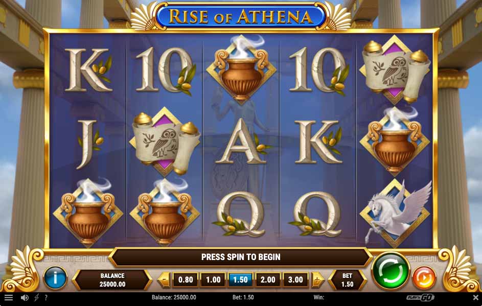 Rise of Athena Slot Game Reels