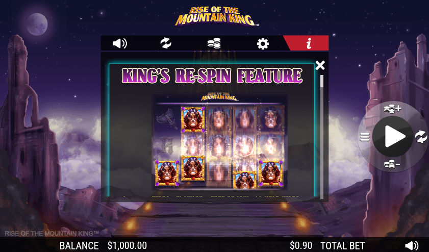 Rise of the Mountain King Slot Bonus