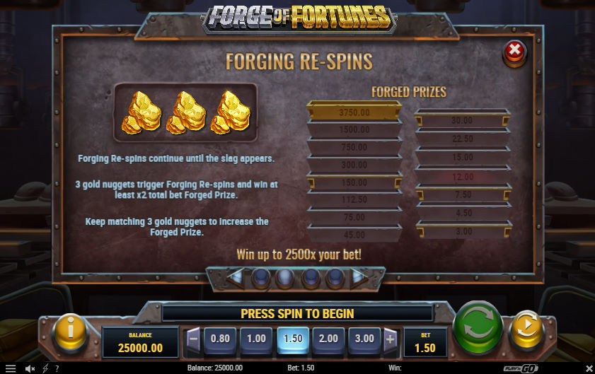 Forge of Fortunes Slot Bonus