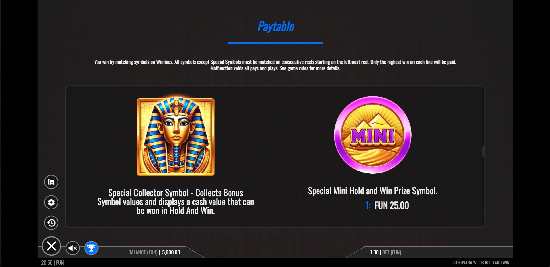 Cleopatra Wilds: Hold and Win Slot Collector Symbol