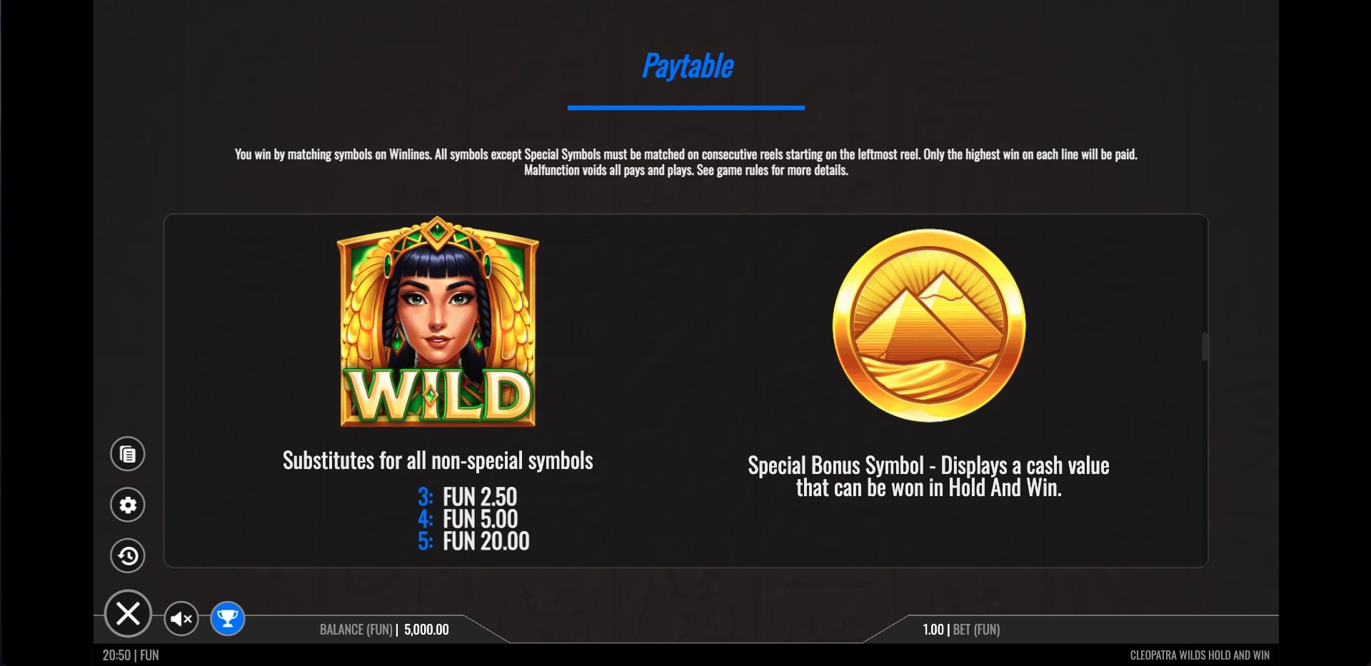 Cleopatra Wilds: Hold and Win Slot Wild Symbol