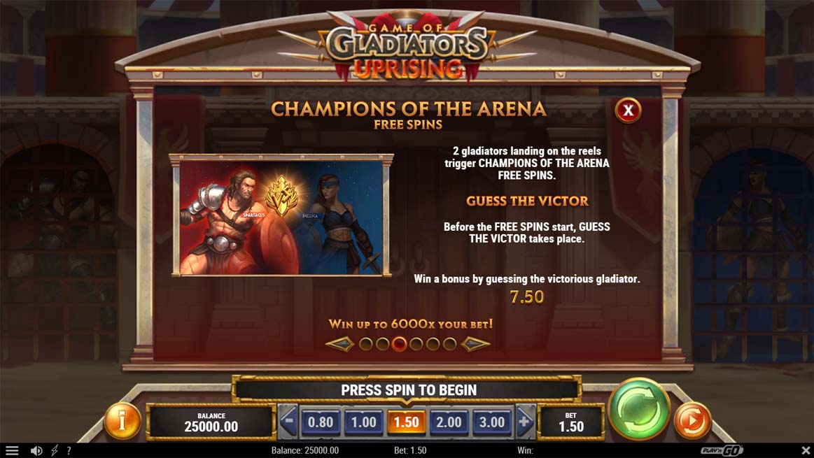 Game of Gladiators Uprising Slot Free Spins