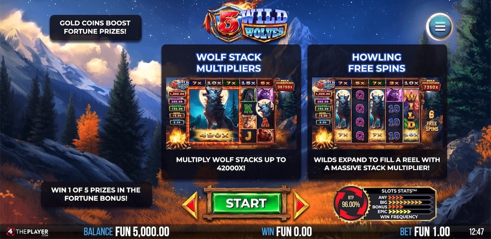 5 Wild Wolves Slot Game