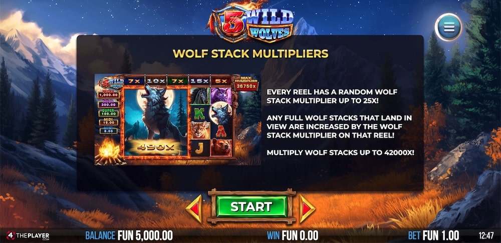 5 Wild Wolves Slot Game