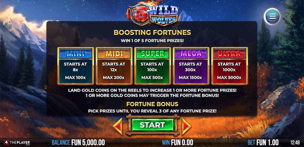5 Wild Wolves Slot Game