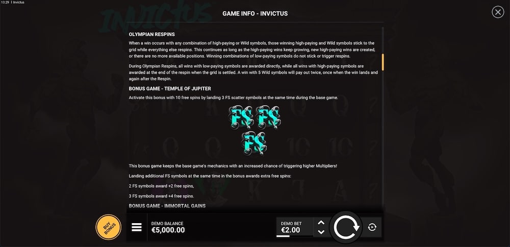 Invictus™ Slot Game