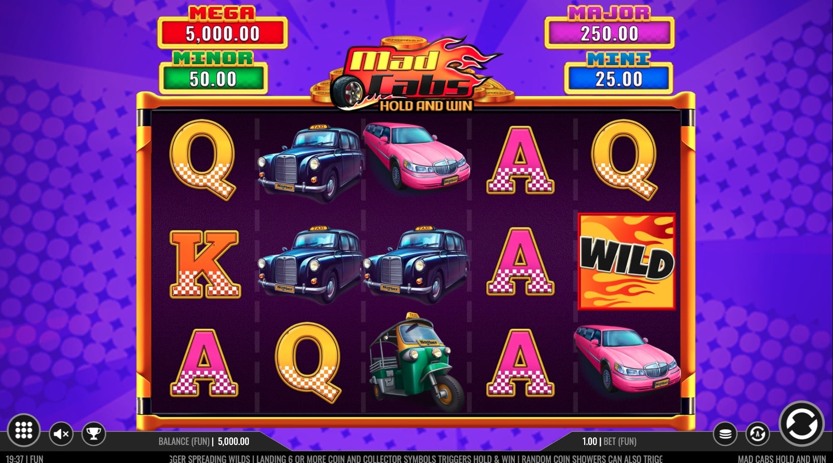 Mad Cabs Hold and Win Slot Game