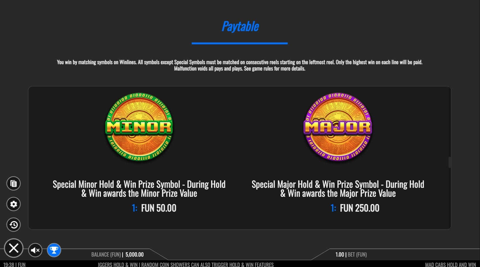 Mad Cabs Hold and Win Slot Game