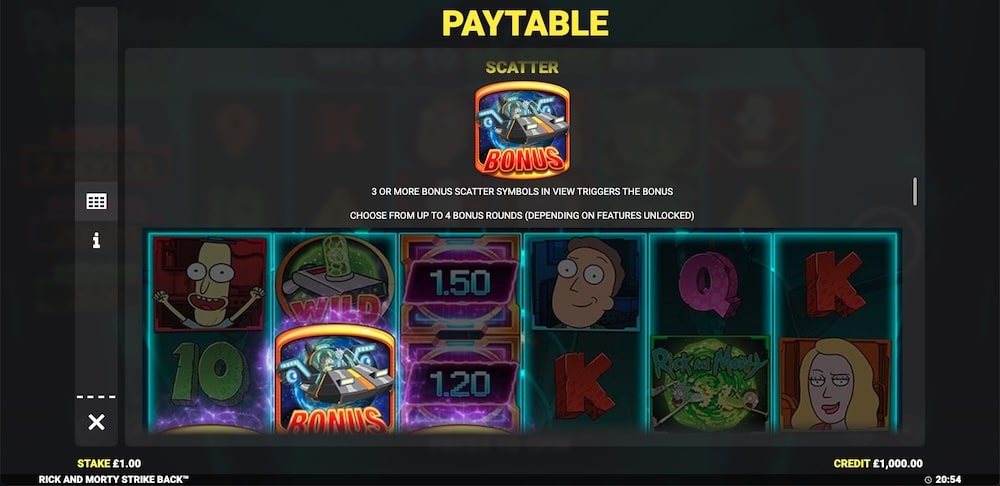 Rick and Morty Strike Back Slot Game
