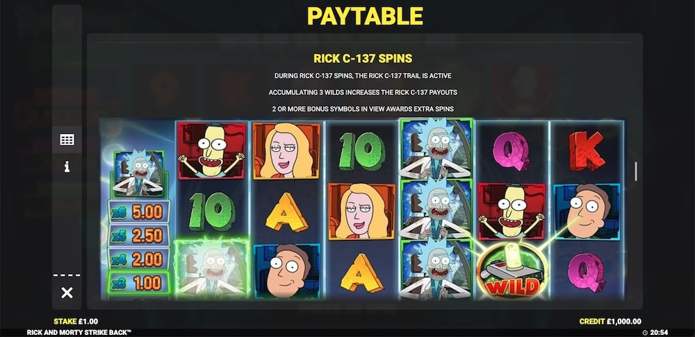 Rick and Morty Strike Back Slot Game