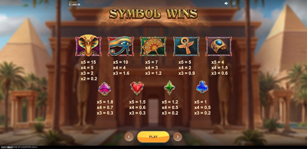 Rise of Cleopatra Slot Game