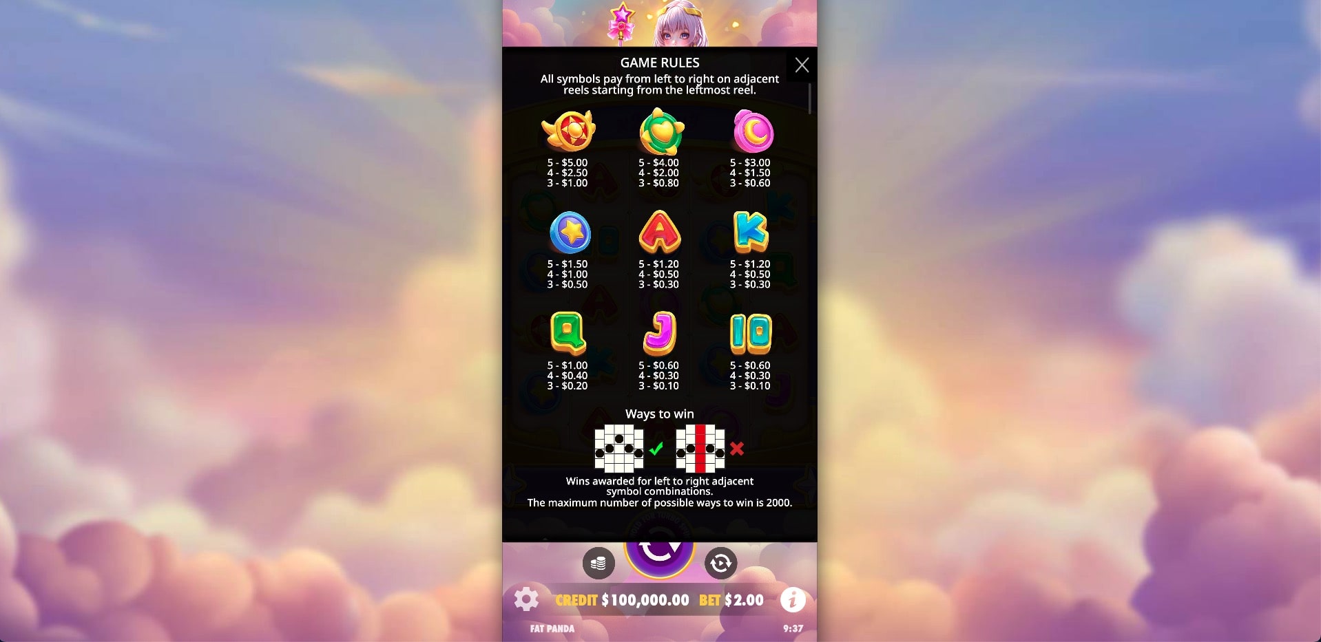 Starlight Wins Slot Game