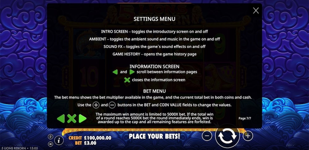 5 Lions Reborn Slot Game