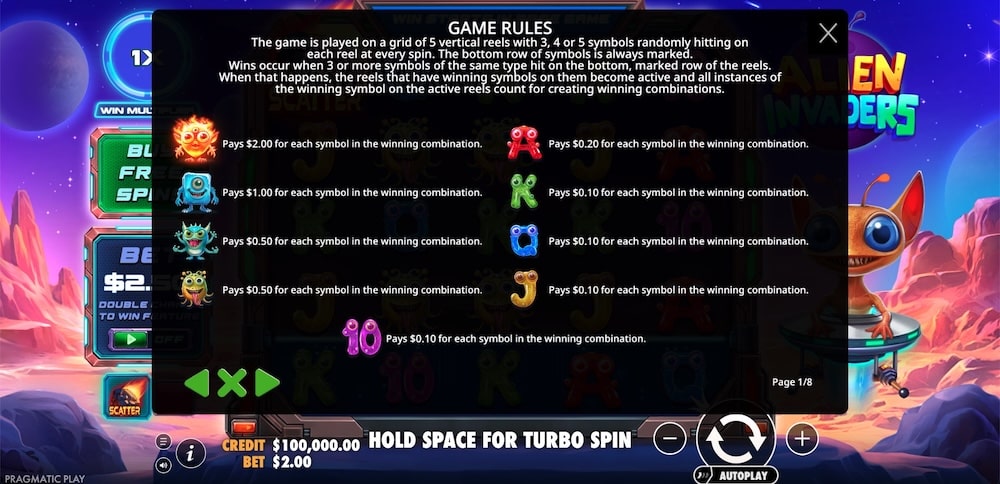 Alien Invaders Slot Game