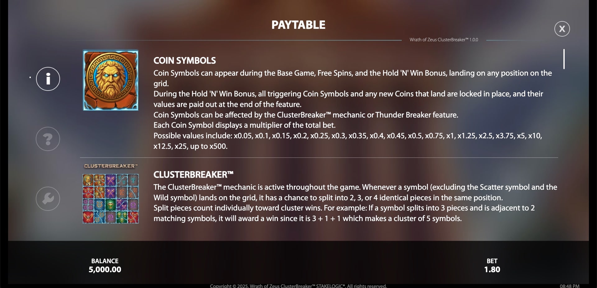 Wrath of Zeus Clusterbreaker™ Slot Game