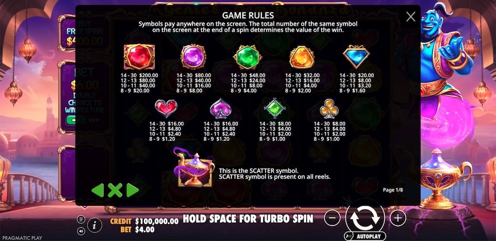 Genie’s Gem Bonanza Slot Oyunu
