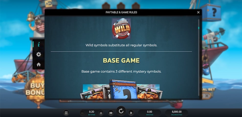 Net Gains Dream Drop slot wild shark symbol and three mystery symbol types explained, enhancing base game wins.