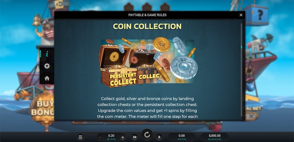 Net Gains Dream Drop slot Coin Collection free spins feature with bronze, silver, and gold coins plus persistent collector chest.